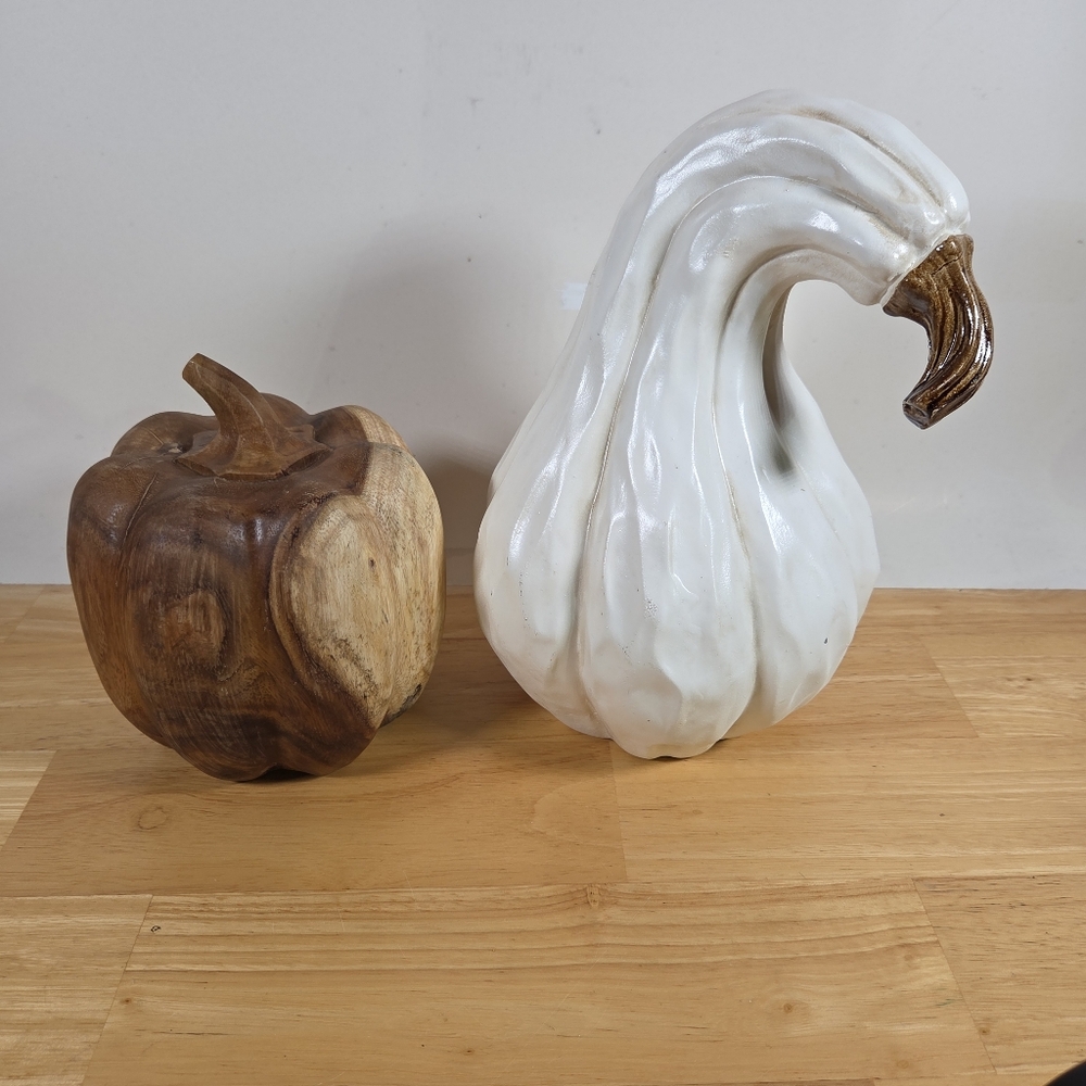Fall Decor Pumkin Squash Wood Decoration
